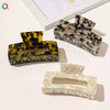 Handmade Acetate Leopard Print Shark Hair Clip For Women Retro Geometric Hair Accessory