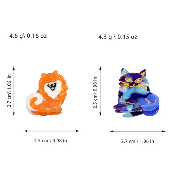 Handmade Acetic Acid Cartoon Animal Hair Accessories Including Cat Dog Side Clips And Shark Clips