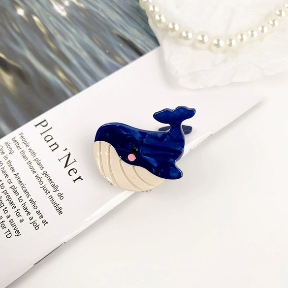 Handmade Acetic Acid Cartoon Ocean Animals Hair Clips For Women