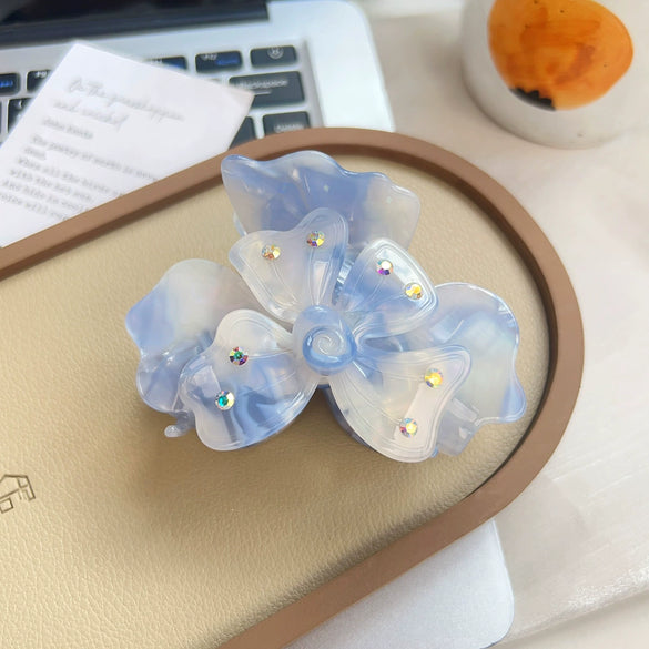 Handmade Acetic Acid Fourleaf Clover Flower Hair Clip For Women