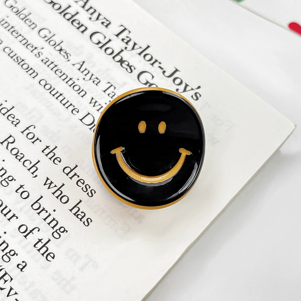 Handmade Acetic Acid Smiley Face Hairpin For Women Cute Cartoon Expression Hair Accessory