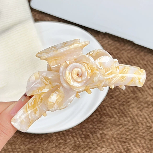 Handmade Acetic Acid Three Dimensional Flower Hair Clip For Women