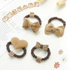 Handmade Acrylic Flocking Bow Hair Tie Cartoon Style Ponytail Elastic Hair Band For Women Hair Accessories
