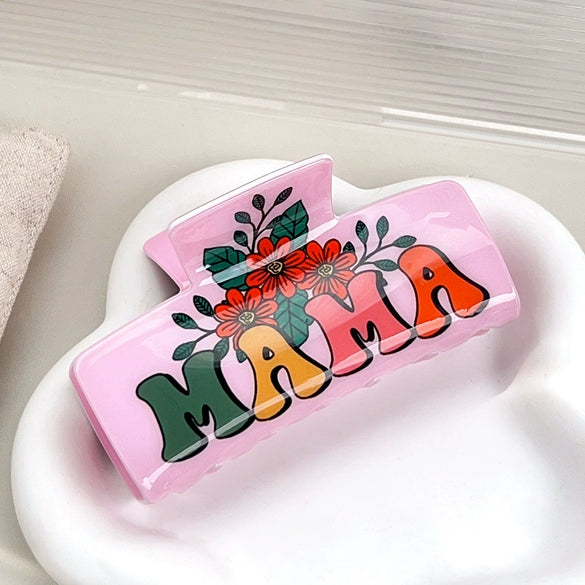 Handmade Acrylic Fresh Plants Flowers Style Square Hair Clamp For Women