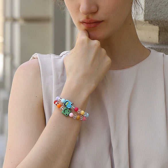 Handmade Acrylic Geometric Pattern Personality Women's Bracelet