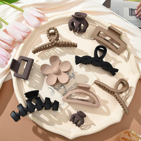 Handmade Acrylic Highend Women's Flower Shark Clip Hair Accessories Grabber Set