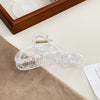 Handmade Acrylic Transparent Hair Grasp Clip With Lace Bow Pattern For Women
