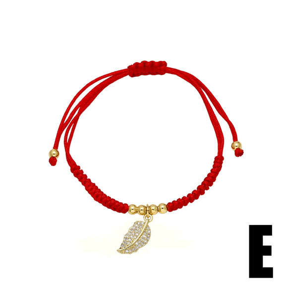 Handmade Adjustable Hand Rope Butterfly Star Bracelet In Copper With Heart Shape Letters Numbers Text Pattern And Electroplating For Women