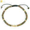 Handmade Adjustable Natural Crystal And Tourmaline Woven Bracelet Geometric Cut Stone Jewelry For Women Simple Style