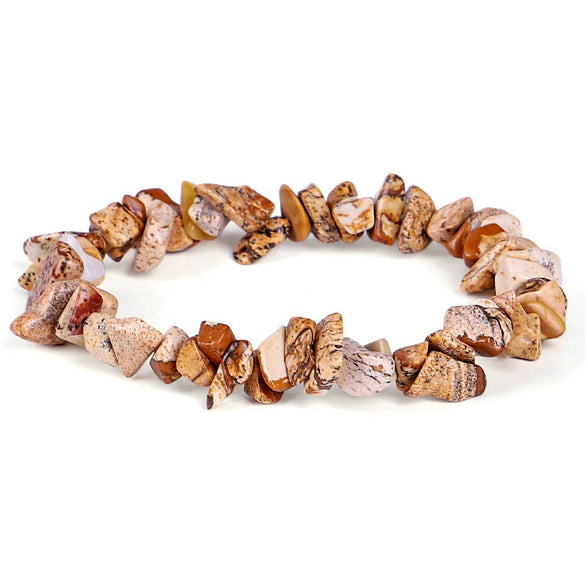 Handmade Agate Bead Bracelet For Women Simple Round Irregular Natural Stone Elastic Rope Wrist String