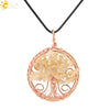 Handmade Agate Crystal Tree Pendant Semi Precious Stone Wire Wrapped Jewelry Necklace Pendant Personality Style