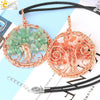 Handmade Agate Crystal Tree Pendant Semi Precious Stone Wire Wrapped Jewelry Necklace Pendant Personality Style