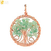 Handmade Agate Crystal Tree Pendant Semi Precious Stone Wire Wrapped Jewelry Necklace Pendant Personality Style