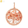 Handmade Agate Crystal Tree Pendant Semi Precious Stone Wire Wrapped Jewelry Necklace Pendant Personality Style