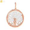 Handmade Agate Crystal Tree Pendant Semi Precious Stone Wire Wrapped Jewelry Necklace Pendant Personality Style