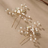 Handmade Alloy And Pearl Leaf Bridal Hairpin Women's Hair Accessories