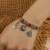 Handmade Alloy Crystal Beaded Christmas Bracelet With Tree Snowman And Love Charms Festive Jewelry For Women