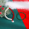 Handmade Alloy Crystal Beaded Christmas Bracelet With Tree Snowman And Love Charms Festive Jewelry For Women