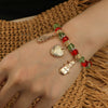 Handmade Alloy Crystal Beaded Christmas Bracelet With Tree Snowman And Love Charms Festive Jewelry For Women