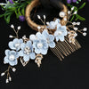 Handmade Alloy Golden Leaf Updo Hair Comb Bridal Headdress Flower Comb Hair Accessories For Women