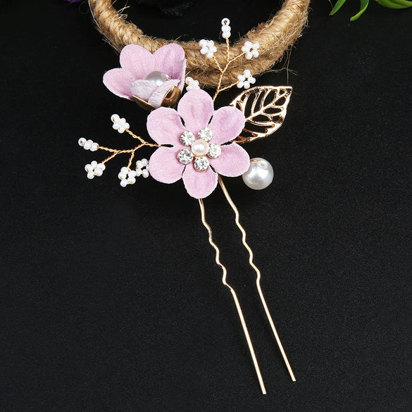 Handmade Alloy Golden Leaf Updo Hair Comb Bridal Headdress Flower Comb Hair Accessories For Women