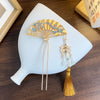 Handmade Alloy Hairpin With Antique Style Glaze Begonia Flower Pattern Electroplated Treatment