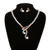 Handmade Alloy Imitation Pearl Electroplated Women's High End Fashion Jewelry Necklace And Earrings Set