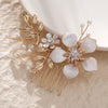 Handmade Alloy Pearl Flower Bridal Hair Comb Wedding Hair Accessory For Women's Wedding Dresses