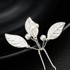 Handmade Alloy Pearl Leaf U Shaped Hair Pin Bridal Updo Hair Accessory For Bridesmaids And Children