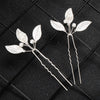 Handmade Alloy Pearl Leaf U Shaped Hair Pin Bridal Updo Hair Accessory For Bridesmaids And Children
