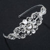 Handmade Alloy Rhinestone Floral Bridal Crown Headband Retro Cutout Wide Wedding Hair Accessory For Women