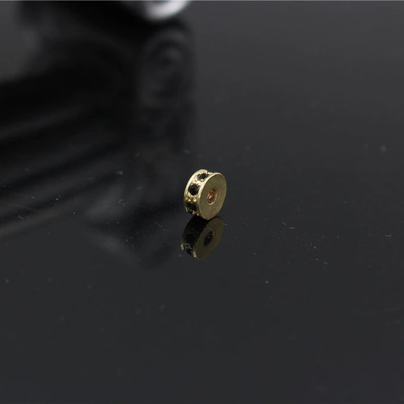 Handmade Alloy Round Spacer Accessories Braceletnecklace With Electroplating And Diamond Perforated Beads