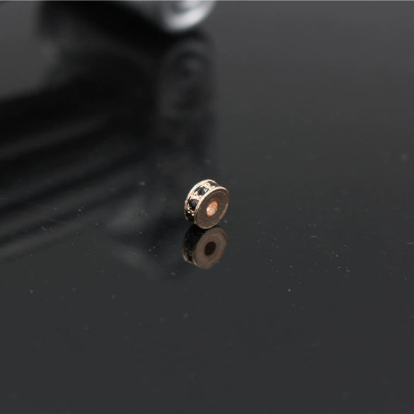 Handmade Alloy Round Spacer Accessories Braceletnecklace With Electroplating And Diamond Perforated Beads