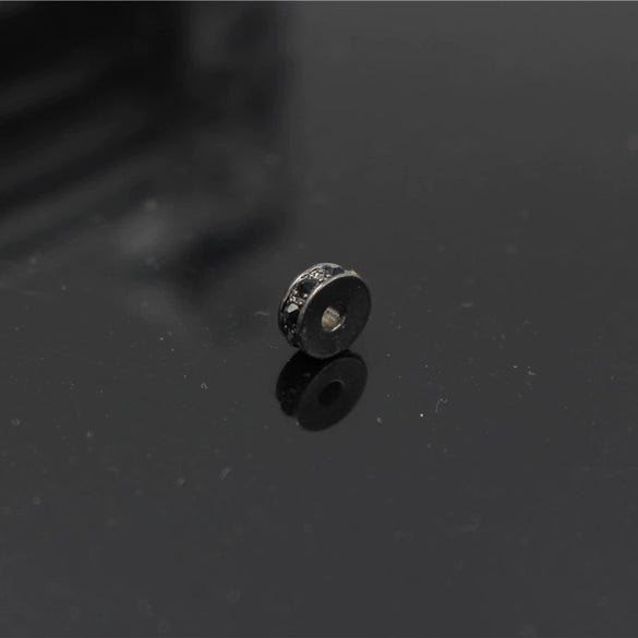 Handmade Alloy Round Spacer Accessories Braceletnecklace With Electroplating And Diamond Perforated Beads