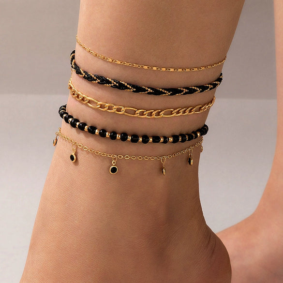 Handmade Alloy Shell Multilayer Anklet For Women