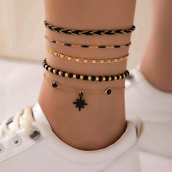 Handmade Alloy Shell Multilayer Anklet For Women