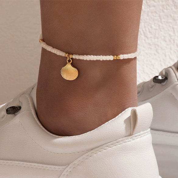 Handmade Alloy Shell Multilayer Anklet For Women