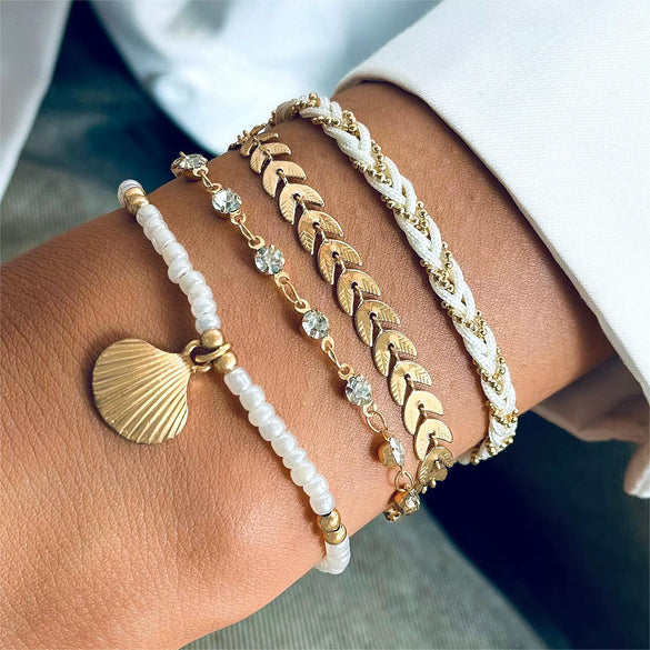 Handmade Alloy Shell Multilayer Anklet For Women