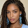 Handmade Artificial Crystal Flower Earrings With Steel Ear Needles Sweet Floral Pendant Jewelry For Women