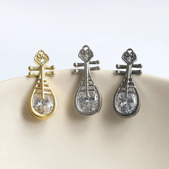 Handmade Baroque Jewelry Zirconium Copper Plated Real Gold Piano Witch Elf Pendant