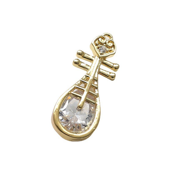 Handmade Baroque Jewelry Zirconium Copper Plated Real Gold Piano Witch Elf Pendant