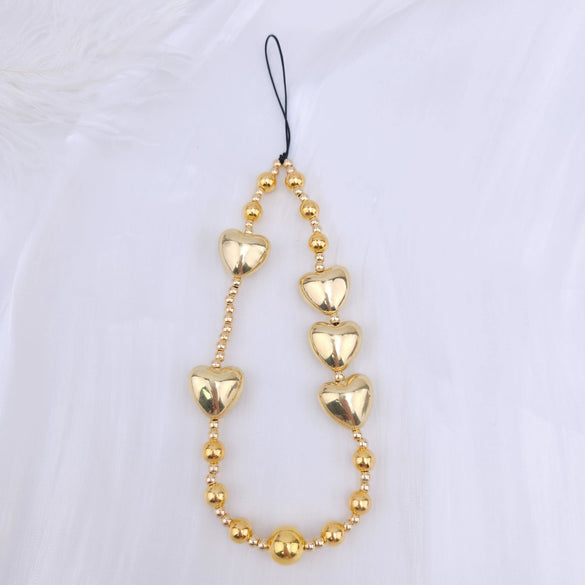 Handmade Beaded Bow Love Phone Chain Phone Case Keychain Lanyard Drop Resistant Chain Ornaments