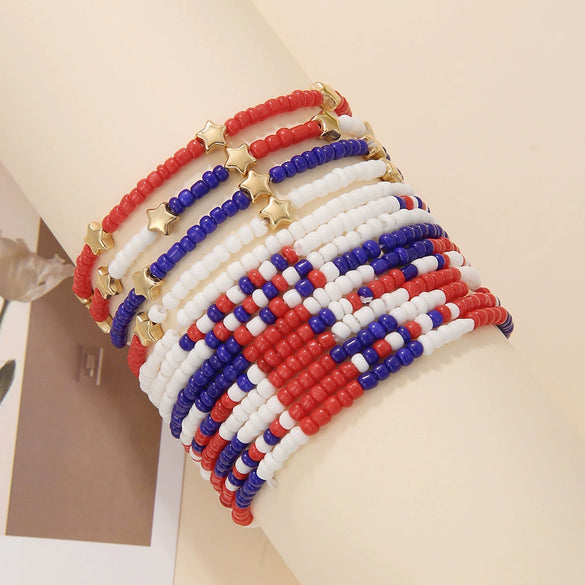 Handmade Beaded Bracelet Geometric Pattern Bohemian Style Star Multi Layer For Women