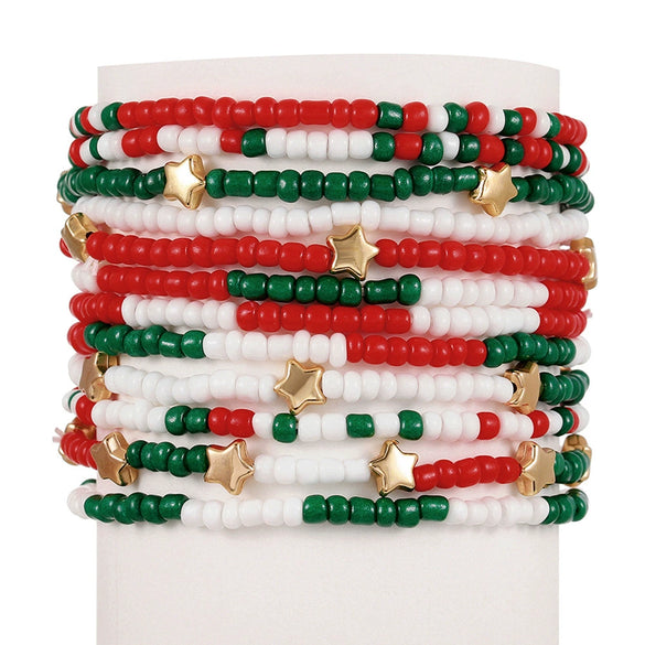 Handmade Beaded Bracelet Geometric Pattern Bohemian Style Star Multi Layer For Women