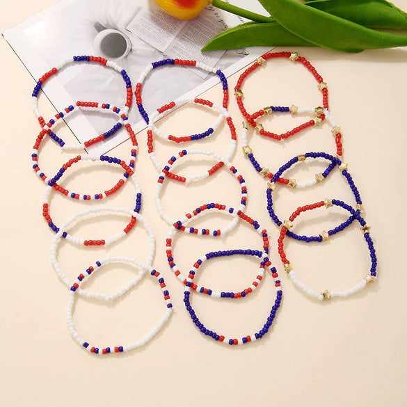 Handmade Beaded Bracelet Geometric Pattern Bohemian Style Star Multi Layer For Women