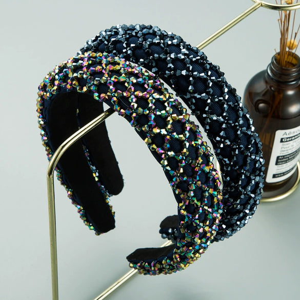 Handmade Beaded Crystal Cloth Hairband Baroque Style Fashion Temperament