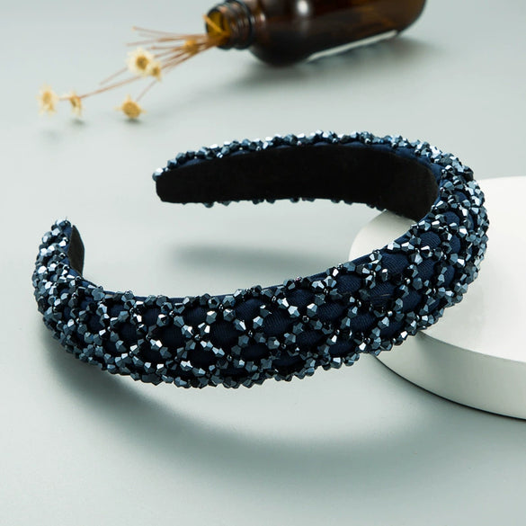 Handmade Beaded Crystal Cloth Hairband Baroque Style Fashion Temperament
