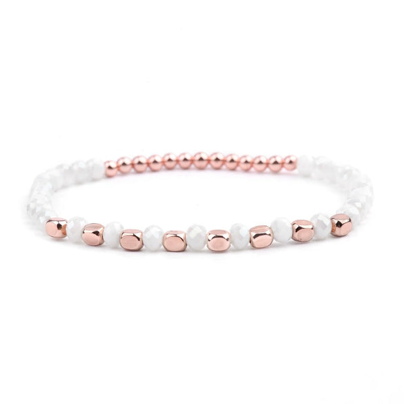 Handmade Beaded Crystal Women's Geometric Acrylic Bead Bracelet