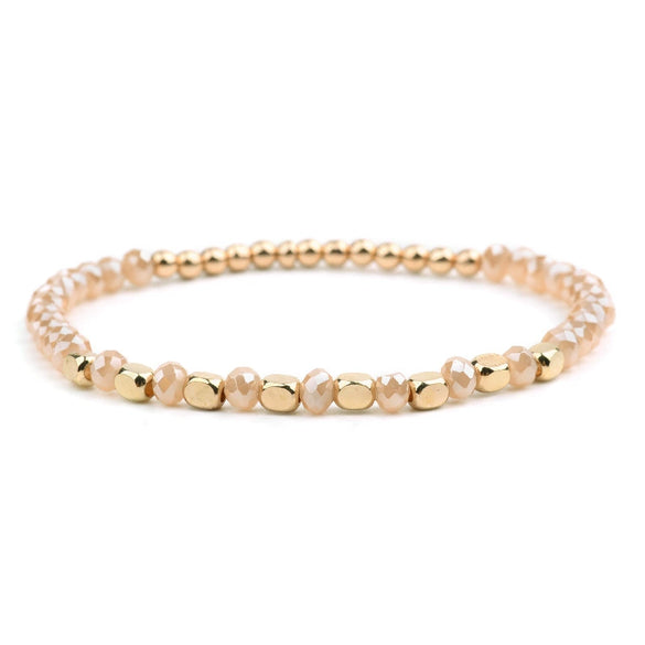 Handmade Beaded Crystal Women's Geometric Acrylic Bead Bracelet