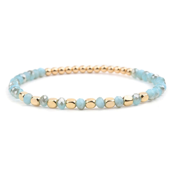 Handmade Beaded Crystal Women's Geometric Acrylic Bead Bracelet